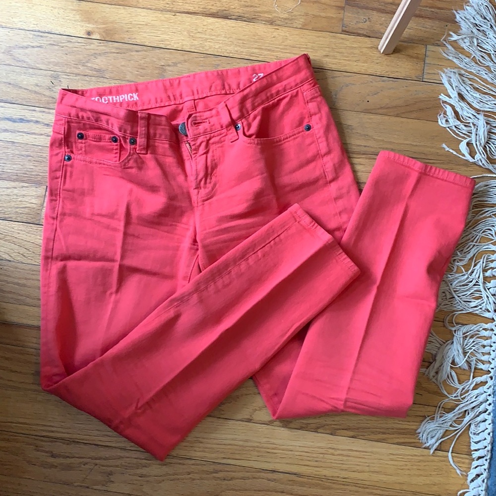 JCrew red ankle denim jeans